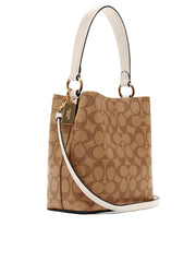 Coach 2312 Small Town Bucket Bag In Signature Canvas Khaki Chalk Wine