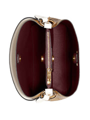 Coach 2312 Small Town Bucket Bag In Signature Canvas Khaki Chalk Wine