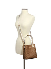 Coach 2312 Small Town Bucket Bag In Signature Canvas Khaki Chalk Wine