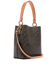 Coach Small Town Bucket Bag In Signature Canvas Shell Pink