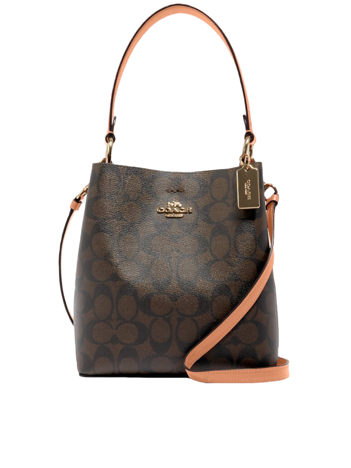 Coach Small Town Bucket Bag In Signature Canvas Shell Pink