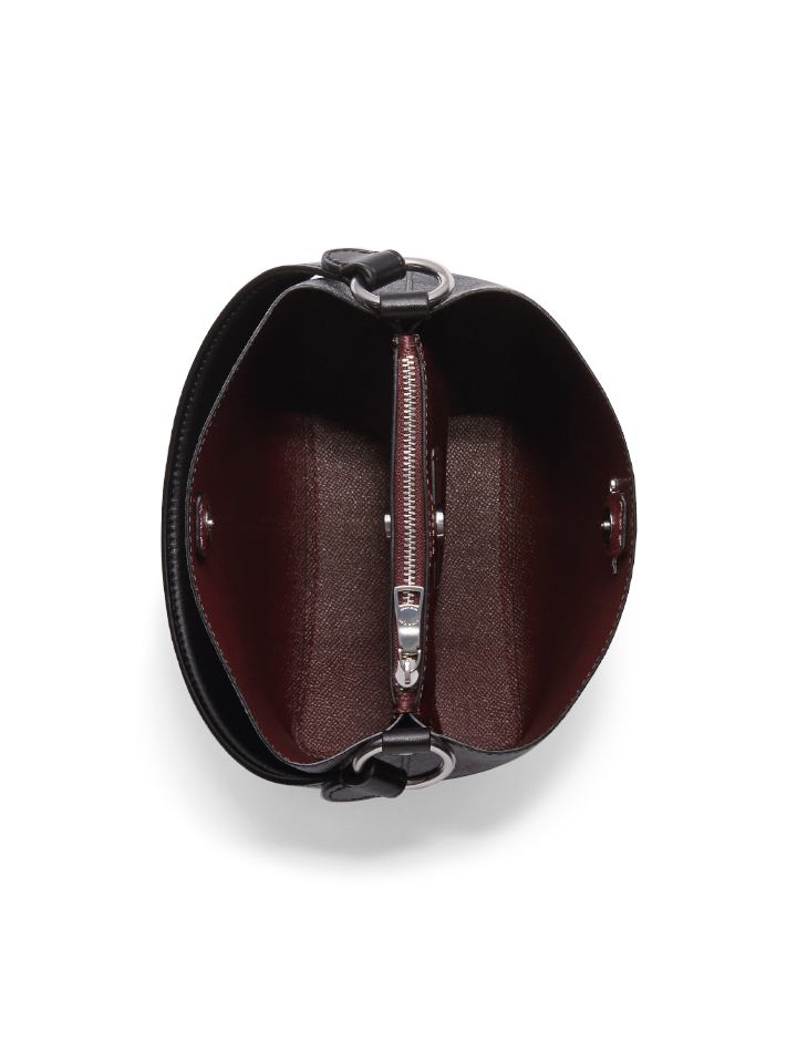 Coach 2312 Small Town Bucket Bag In Signature Canvas Silver Graphite Wine Black