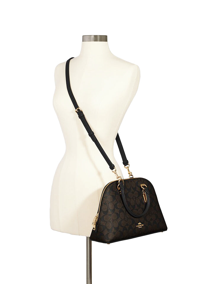    Coach-2558-Katy-Satchel-In-Signature-Canvas-Brown-Black-Balilene-onmodel