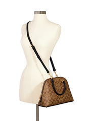 Coach 2558 Katy Satchel In Signature Canvas Khaki Black