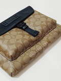 Coach 2811 Ranger Pouch In Signature Canvas Gunmetal/Tan Black