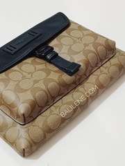 Coach 2811 Ranger Pouch In Signature Canvas Gunmetal/Tan Black