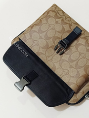 Coach 2811 Ranger Pouch In Signature Canvas Gunmetal/Tan Black