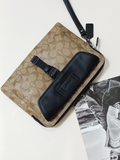 Coach 2811 Ranger Pouch In Signature Canvas Gunmetal/Tan Black