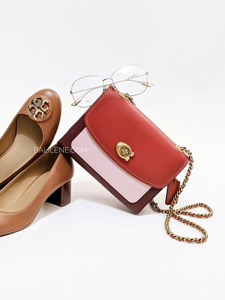 Coach 29390 Parker 18 In Colorblock Red Apple Multi