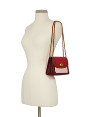 Coach 29390 Parker 18 In Colorblock Red Apple Multi