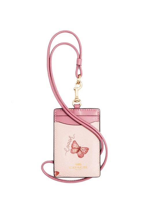 Coach-2984-Lanyard-With-Butterfly-Print-Pink-Multi-Balilene-depan
