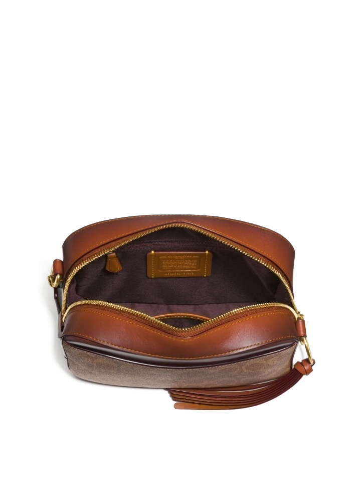 Coach Camera Bag In Signature Canvas Crossbody Tan Rust