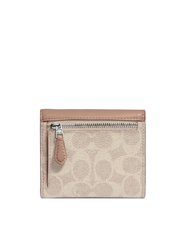 Coach Small Wallet In Colorblock Signature Canvas Sand Taupe
