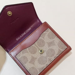 Coach-32610-Small-Wallet-In-Colorblok-Signature-Tan-Black-balilene-dalam