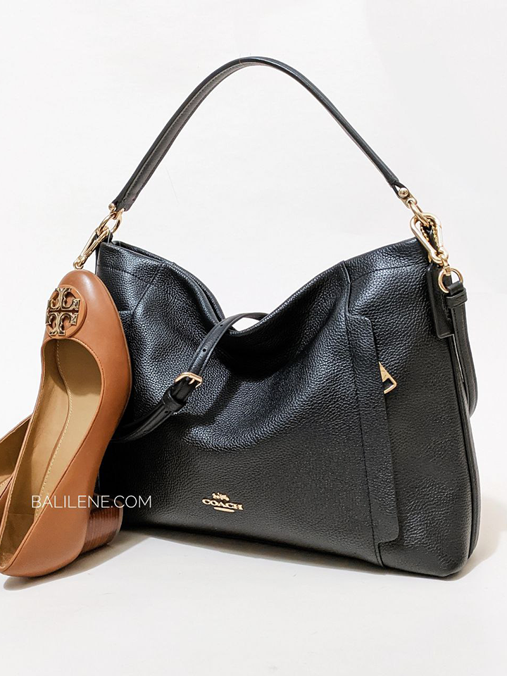 Coach black leather hobo best sale bag