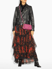 Coach 37296 Dinky Glovetanned leather In Colorblock Dusty Pink