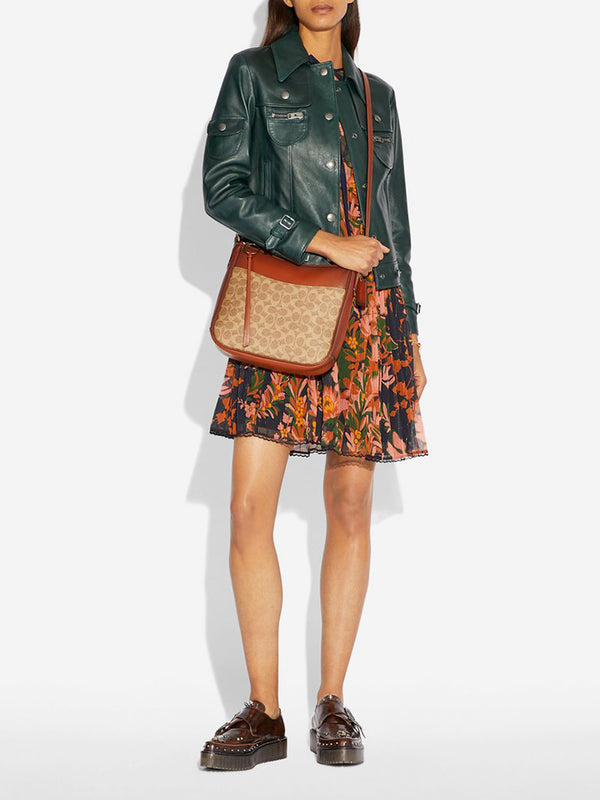 Coach Coated Canvas Signature Chaise Crossbody Tan Rust Balilene