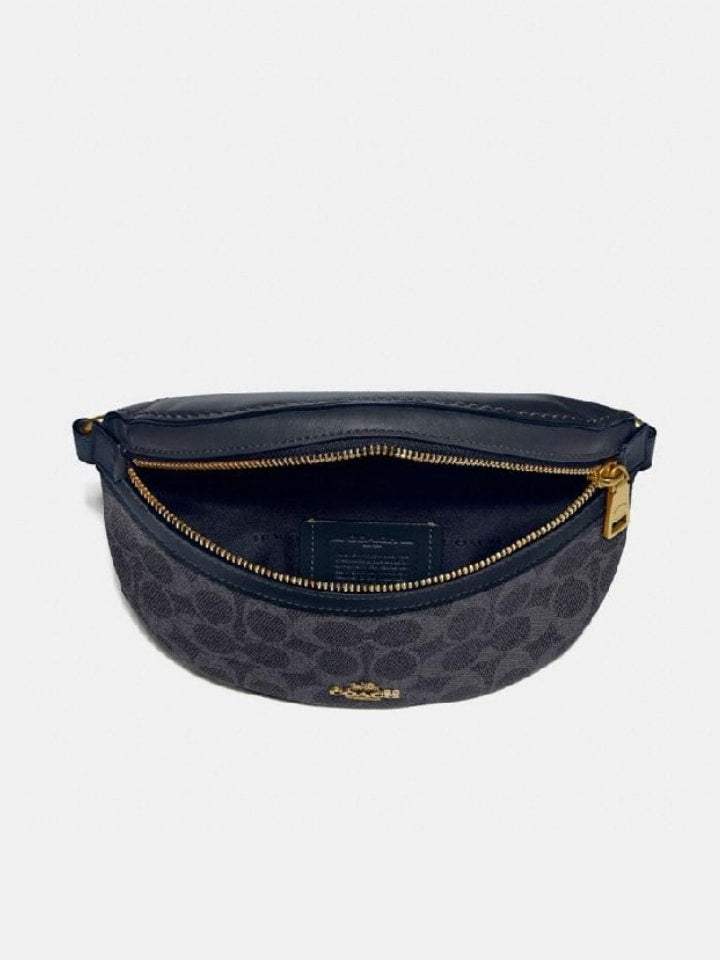 Coach 39937 Belt Canvas Signature Charcoal Midnight Navy