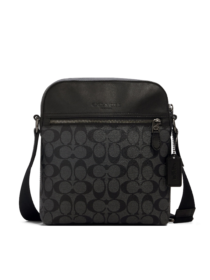    Coach-4010-Houston-Flight-Bag-In-Signature-Canvas-Charcoal-Black-Balilene-depan