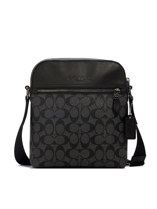    Coach-4010-Houston-Flight-Bag-In-Signature-Canvas-Charcoal-Black-Balilene-depan