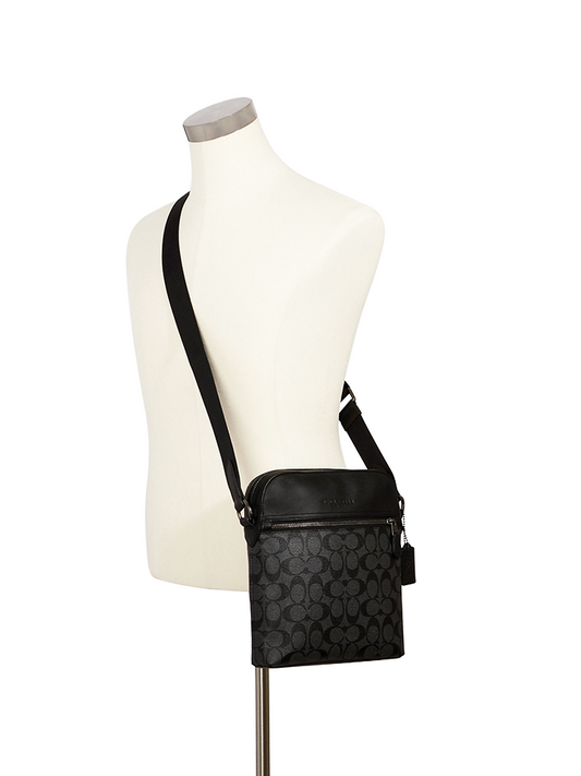    Coach-4010-Houston-Flight-Bag-In-Signature-Canvas-Charcoal-Black-Balilene-onmodel