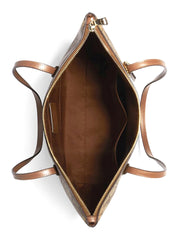 Coach Zip Top Tote In Signature Canvas Khaki Saddle