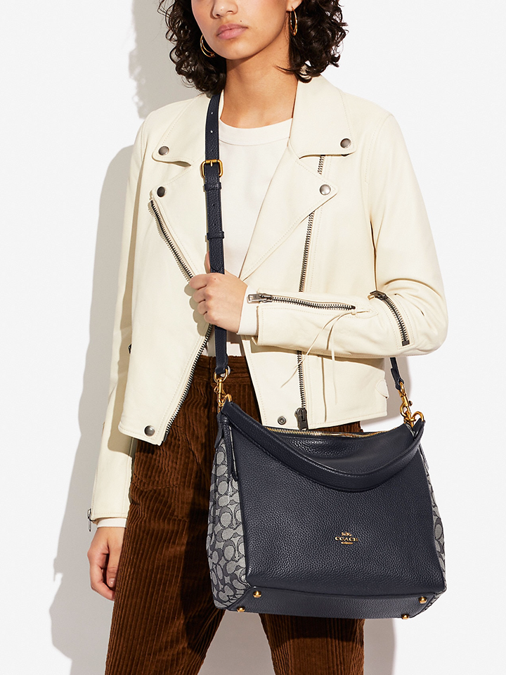 Coach 4645 Shay Shoulder Bag In Signature Jacquard Midnight Navy Balilene