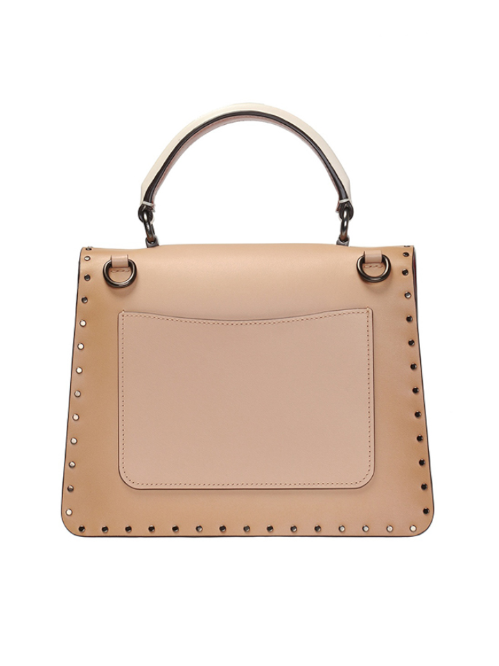 Coach 53349 Parker Top Handle In Signature Canvas With Rivets Tan Chalk