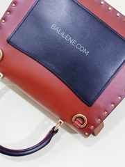 Coach 53349 Parker Top Handle In Signature Canvas With Rivets Tan Black