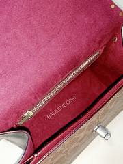 Coach 53349 Parker Top Handle In Signature Canvas With Rivets Tan Black