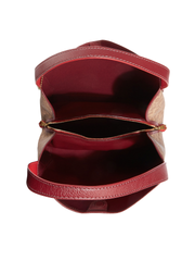 Coach 5444 Hadley Hobo In Signature Canvas Tan Red Apple Multi