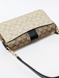 Coach 5509 Georgie Shoulder Bag In Blocked Signature Canvas Khaki/Black