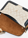 Coach 5509 Georgie Shoulder Bag In Blocked Signature Canvas Khaki/Black