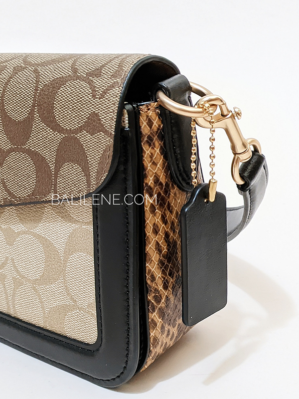 Coach 5509 Shoulder Bag In Blocked Signature Canvas Khaki/Blac