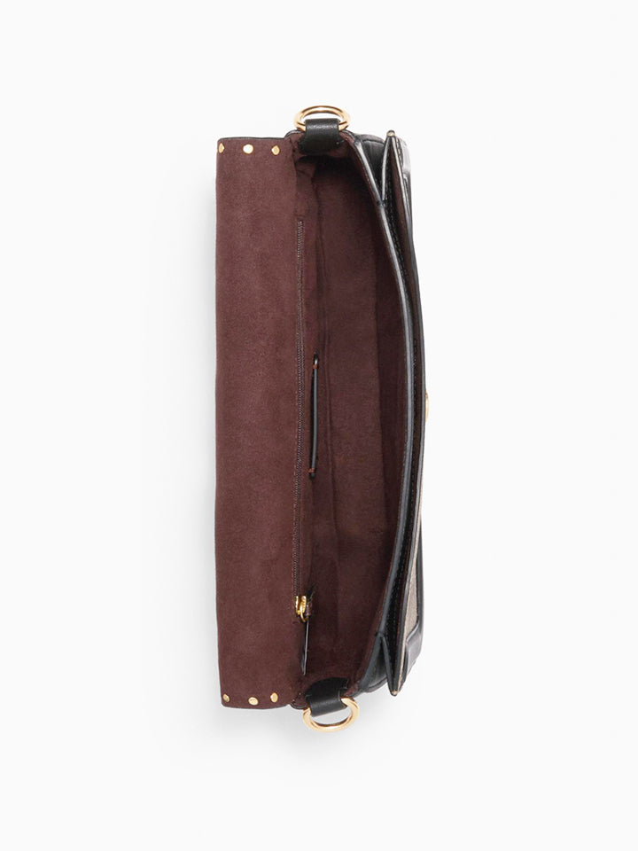 Coach Georgie Shoulder Bag In Colorblock Signature Canvas With Rivets Khaki