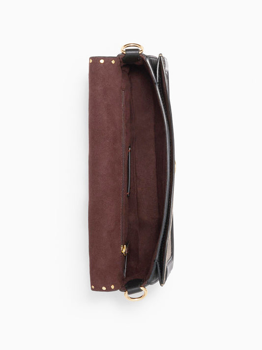 Coach Georgie Shoulder Bag In Colorblock Signature Canvas With Rivets Khaki