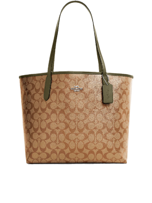 Coach City Tote In Signature Canvas Khaki/Surplus