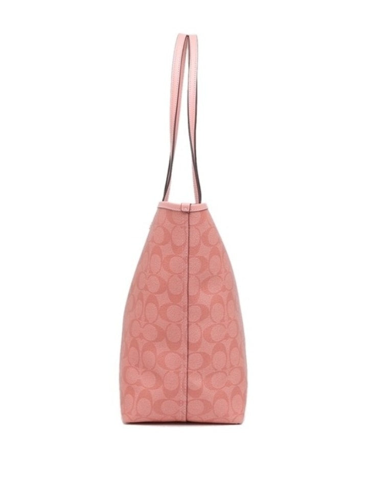 Coach City Tote In Signature Canvas Candy Pink
