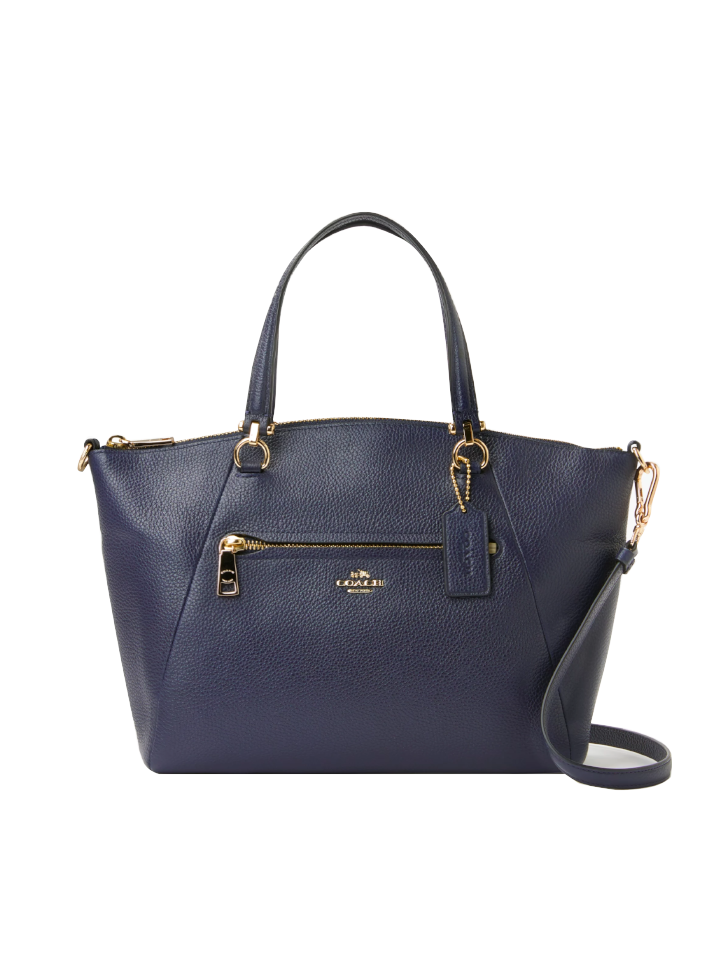 Coach 58874 Prairie Pebble Leather Satchel Bag Navy