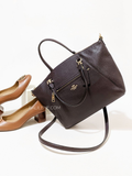 Coach 58874 Prairie Pebble Leather Satchel Bag Oxblood