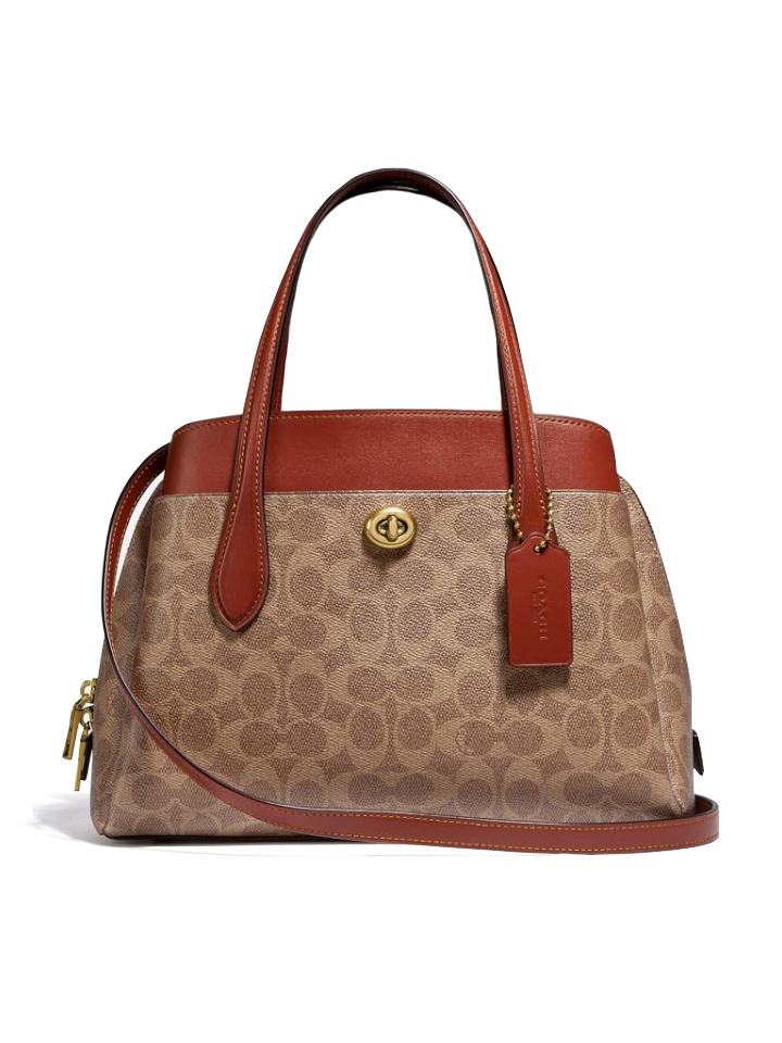 Coach Lora Carryall 30 In Signature Canvas Tan Rust