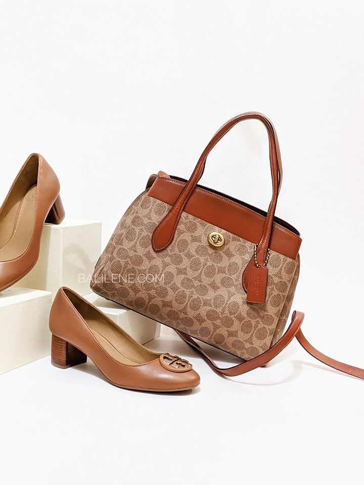Coach Lora Carryall 30 In Signature Canvas Tan Rust
