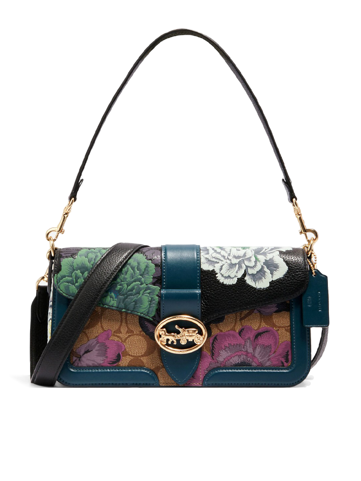 Coach 6020 Georgie Shoulder Bag In Signature Canvas With Kaffe Fassett Print