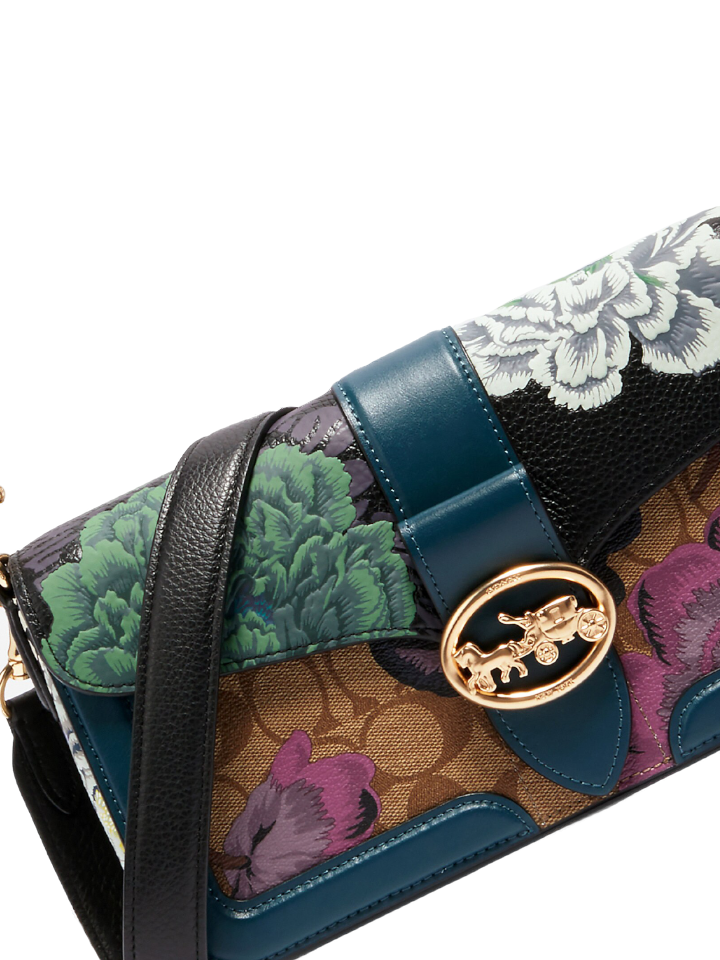 Coach 6020 Georgie Shoulder Bag In Signature Canvas With Kaffe Fassett Print