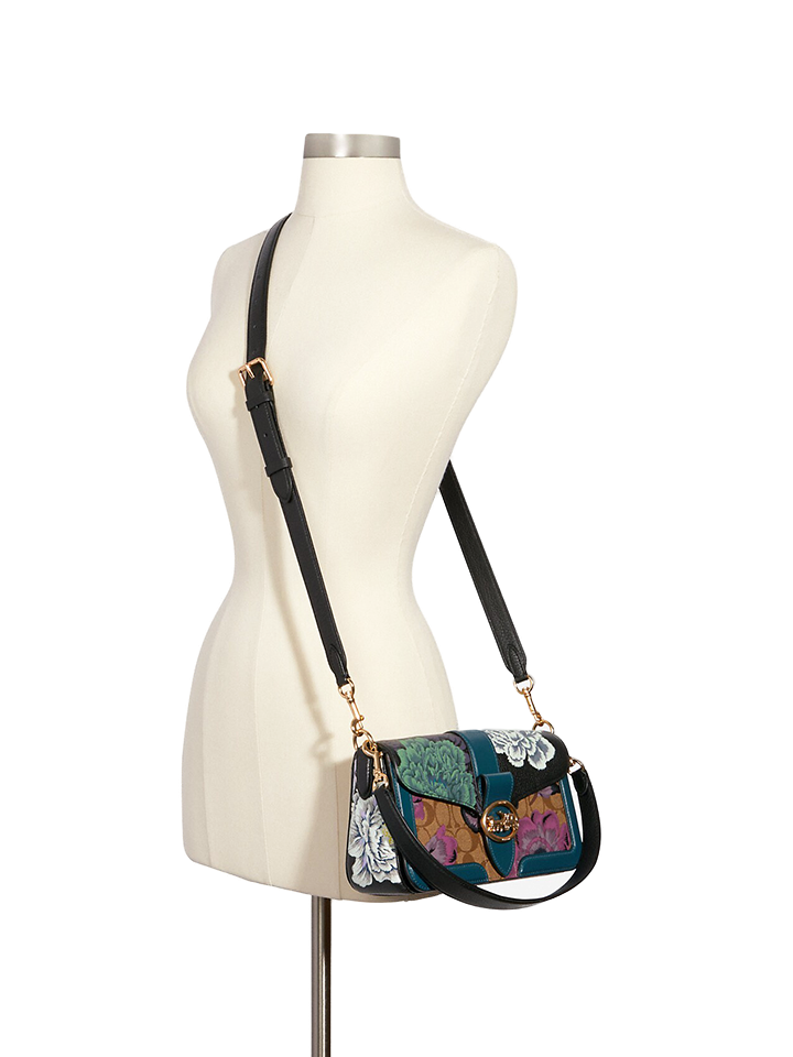 Coach 6020 Georgie Shoulder Bag In Signature Canvas With Kaffe Fassett Print