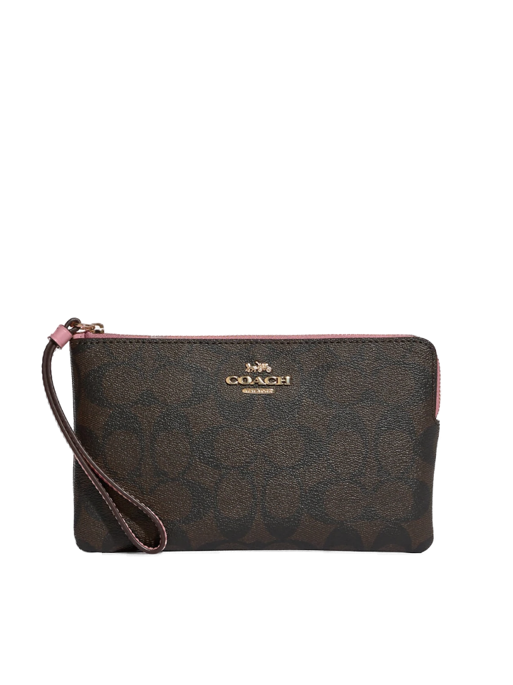 Coach signature hot sale large wristlet