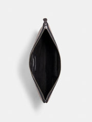 Coach 6720 Signature Blocked Large Pouch Tan Multi