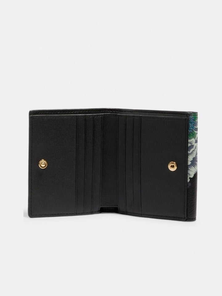 Coach 6789 Small Wallet In Signature Canvas With Kaffe Fasset Print Black Green Multi