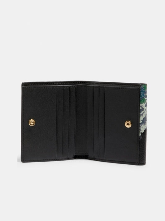 Coach 6789 Small Wallet In Signature Canvas With Kaffe Fasset Print Black Green Multi