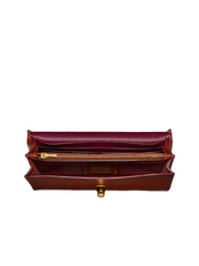 Coach 68312 Riley Chain Clutch In Colorblock Signature Canvas Tan Rust
